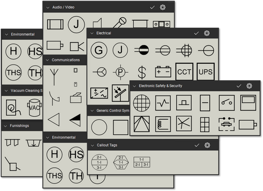AV & Control Symbols (ANSI-J-STD-710) Bluebeam Tool Set