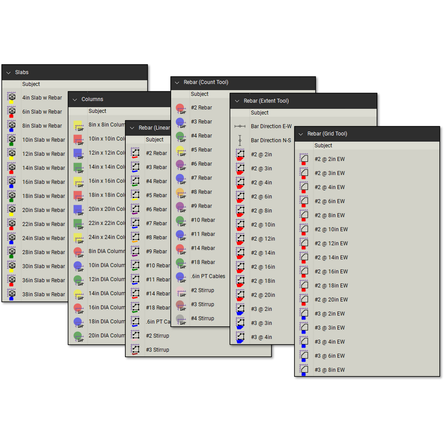 Concrete (Division 3) Takeoff & Estimating Bluebeam Tool Set