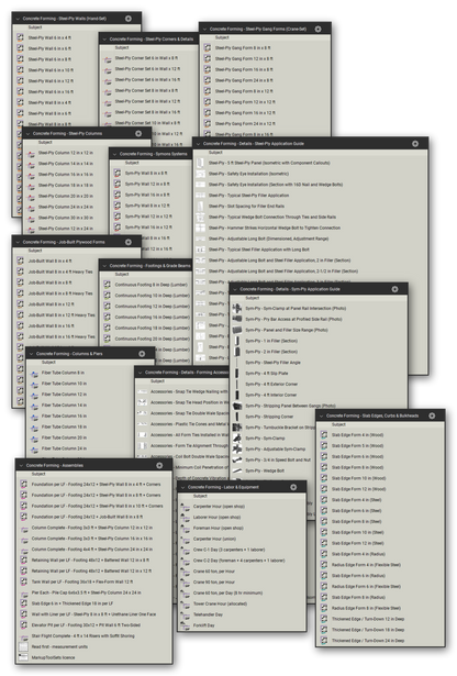 Markup in the Concrete Forming Takeoff & Estimating Bluebeam tool set