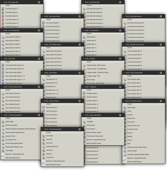 Markup in the HVAC & Mechanical Takeoff & Estimating Bluebeam tool set