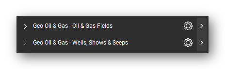 The Bluebeam Revu Tool Chest with the 2 tool sets of the Oil & Gas tool set loaded, closed to the set titles: Oil & Gas Fields and Wells, Shows & Seeps.