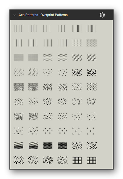 Geologic Hatch Patterns & Map Units tool set for Bluebeam Revu: Overprint Patterns set, tools 61-120 of 178 - Sedimentary pattern 218 (vertical lines, wide spacing), Sedimentary pattern 219 (vertical lines, widest spacing), Sedimentary pattern 226 (close vertical lines), Sedimentary pattern 228 (medium vertical lines, wide spacing), Sedimentary pattern 229 (vertical lines, medium spacing) and 25 more. Tool Chest in Symbol view.