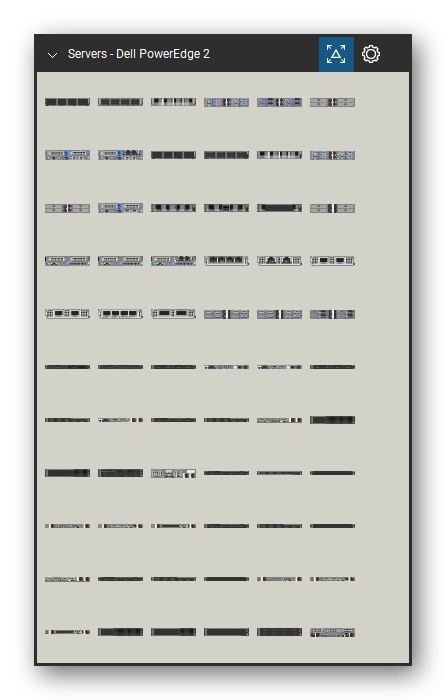 Servers tool set for Bluebeam Revu, Dell PowerEdge 2 set (tools 1-66 of 293) - 66 tools: C6520 24D 2.5, C6520 12D 3.5, C6520 NB, C6520 Rear (Full), C6520 Rear (Full DLC), C6520 Rear (Empty), C6520 Sled, C6520 DLC Sled, C6525 24D 2.5, C6525 12D 3.5 and 56 more. Tool Chest in Symbol view.