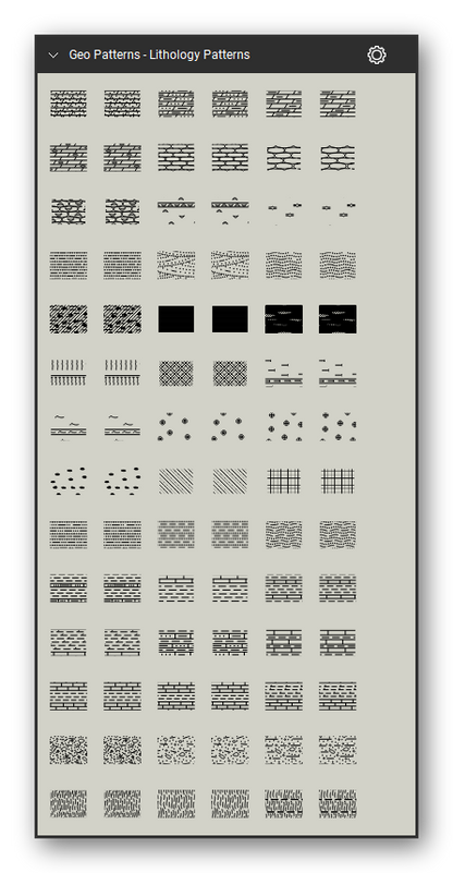 Geologic Hatch Patterns & Map Units tool set for Bluebeam Revu: Lithology Patterns set, tools 85-168 of 234 (645 to 686) - Sandy dolostone or dolomite, Silty dolostone or dolomite, Argillaceous or shaly dolostone or dolomite, Cherty dolostone or dolomite, Bedded chert, Fossiliferous bedded chert, Fossiliferous rock, Diatomaceous rock, Subgraywacke, Crossbedded subgraywacke, Ripple-bedded subgraywacke, Peat and 23 more. Tool Chest in Symbol view.