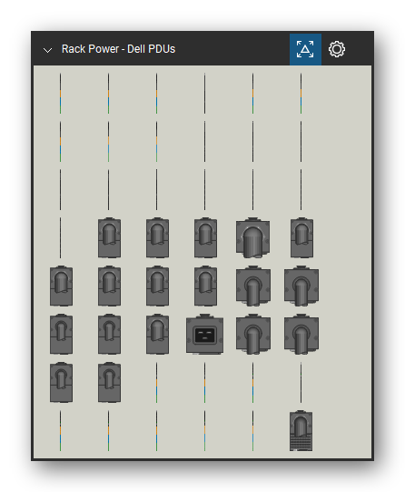 Rack Power tool set for Bluebeam Revu, Dell PDUs set (tools 1-48 of 127) - 48 views of 28 devices, front and top: B0001 PDU, B0001A PDU, B0002 PDU, B0003 PDU, B0004 PDU, B0004A PDU, B0005 PDU, B0006 PDU, B0007 PDU, B0008 PDU and 18 more. Tool Chest in Symbol view.