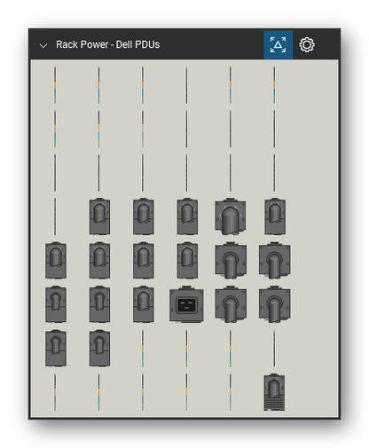 Rack Power tool set for Bluebeam Revu, Dell PDUs set (tools 1-48 of 127) - 48 views of 28 devices, front and top: B0001 PDU, B0001A PDU, B0002 PDU, B0003 PDU, B0004 PDU, B0004A PDU, B0005 PDU, B0006 PDU, B0007 PDU, B0008 PDU and 18 more. Tool Chest in Symbol view.