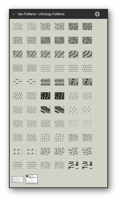 Geologic Hatch Patterns & Map Units tool set for Bluebeam Revu: Lithology Patterns set, tools 169-234 of 234 (701 to 733) - Metamorphism, Quartzite, Slate, Schistose or gneissoid granite, Schist, Contorted schist, Schist and gneiss, Gneiss, Contorted gneiss, Soapstone, talc, or serpentinite, Tuffaceous rock, Crystal tuff and 12 more. Tool Chest in Symbol view.
