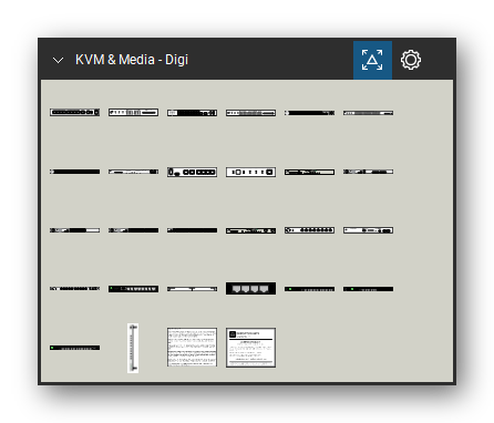 KVM, Console Servers & Media Converters tool set for Bluebeam Revu, Digi set - 26 views of 20 devices, front and rear: Digi CM 8, Digi CM 16, Digi CM 32, Digi CM 48, Digi Passport 4, Digi Passport 8 16 32, Digi Passport 8, Digi Passport 16, Digi Passport 32, Digi Passport 48 and 10 more. Tool Chest in Symbol view.