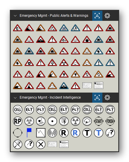 Incident & Emergency Management tool set for Bluebeam Revu, the Public Alerts & Warnings and Incident Intelligence sets in the Tool Chest - Public Alerts & Warnings (51 tools) and Incident Intelligence (30 tools).