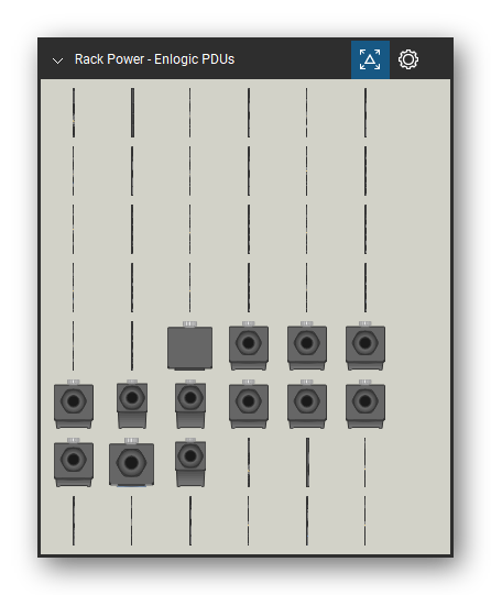 Rack Power tool set for Bluebeam Revu, Enlogic PDUs set (tools 1-48 of 165) - 48 views of 18 devices, front, side and top: EN1101 PDU, EN1105 PDU, EN1106 PDU, EN1108 PDU, EN1109 PDU, EN1111 PDU, EN1112 PDU, EN1113 PDU, EN1115 PDU, EN1116 PDU and 8 more. Tool Chest in Symbol view.