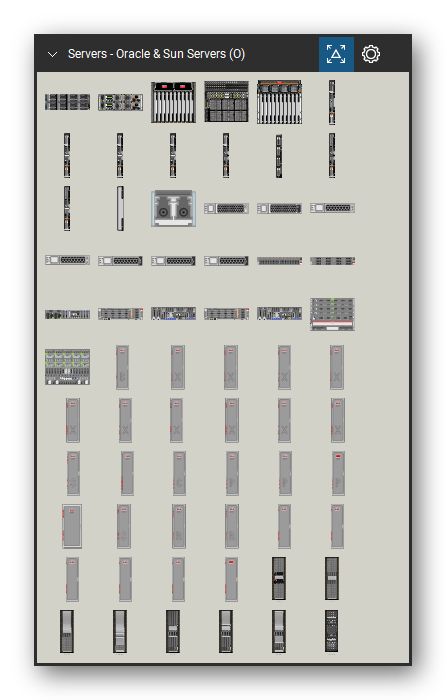 Servers tool set for Bluebeam Revu, Oracle & Sun Servers (O) set (tools 1-66 of 241) - 66 views of 62 devices, front and rear: Oracle Database Appliance, Oracle Sun Blade 6000 Chassis, Oracle Sun Blade 6000, Oracle Sun Netra 6000 Modular System, Oracle Sun Blade X6270 M2, Oracle Sun Blade X3-2B, Oracle Netra Blade X3-2B, Oracle Sun Blade X4-2B, Oracle SPARC T3-1B, Oracle Sun Blade Storage Module M2 and 52 more. Tool Chest in Symbol view.