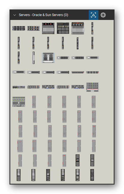 Servers tool set for Bluebeam Revu, Oracle & Sun Servers (O) set (tools 1-66 of 241) - 66 views of 62 devices, front and rear: Oracle Database Appliance, Oracle Sun Blade 6000 Chassis, Oracle Sun Blade 6000, Oracle Sun Netra 6000 Modular System, Oracle Sun Blade X6270 M2, Oracle Sun Blade X3-2B, Oracle Netra Blade X3-2B, Oracle Sun Blade X4-2B, Oracle SPARC T3-1B, Oracle Sun Blade Storage Module M2 and 52 more. Tool Chest in Symbol view.