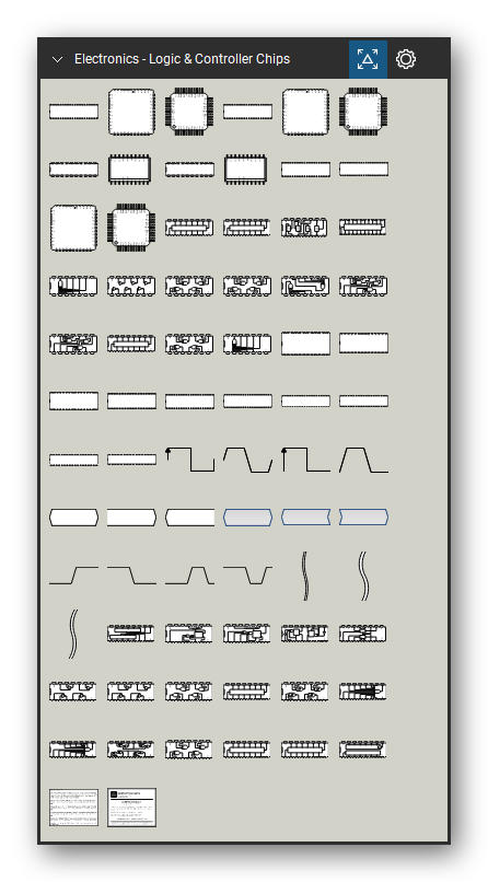 Automation & Electronics tool set for Bluebeam Revu, Logic & Controller Chips set - 72 tools: Atmel AT89S51 (DIP40), Atmel AT89S51 (PLCC-44), Atmel AT89S51 (QFP-44), Atmel AT89S52 (DIP40), Atmel AT89S52 (PLCC-44), Atmel AT89S52 (QFP-44), Atmel AT89S2051 (DIP-20), Atmel AT89S2051 (SOIC-20), Atmel AT89S4051 (DIP-20), Atmel AT89S4051 (SOIC-20) and 62 more. Tool Chest in Symbol view.