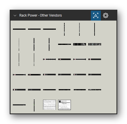 Rack Power tool set for Bluebeam Revu, Other Vendors set - 32 views of 31 devices, front and rear: Panduit CMRPSH15, Panduit CMRPSH20, Panduit CMRPSH20CM, Panduit CMRPSV20, Panduit CMRPSV20TL, Panduit CMRPSVD20, Panduit CMRPSVD20TL, Panduit PV12LN, Panduit PV12PN, Panduit RPSH103C13TL6M and 21 more. Tool Chest in Symbol view.