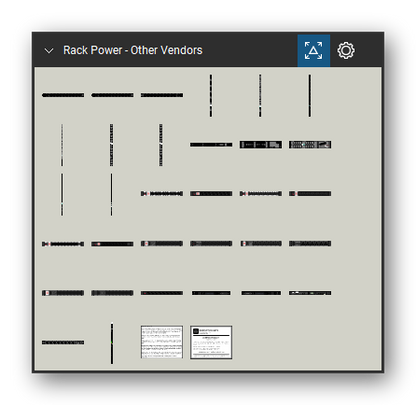 Rack Power tool set for Bluebeam Revu, Other Vendors set - 32 views of 31 devices, front and rear: Panduit CMRPSH15, Panduit CMRPSH20, Panduit CMRPSH20CM, Panduit CMRPSV20, Panduit CMRPSV20TL, Panduit CMRPSVD20, Panduit CMRPSVD20TL, Panduit PV12LN, Panduit PV12PN, Panduit RPSH103C13TL6M and 21 more. Tool Chest in Symbol view.