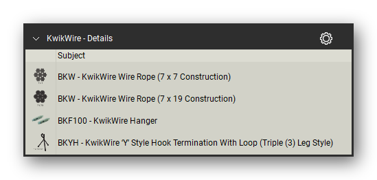 Kwikwire cable symbols in the Pipe Hangers and Supports Takeoff & Estimating Bluebeam tool set