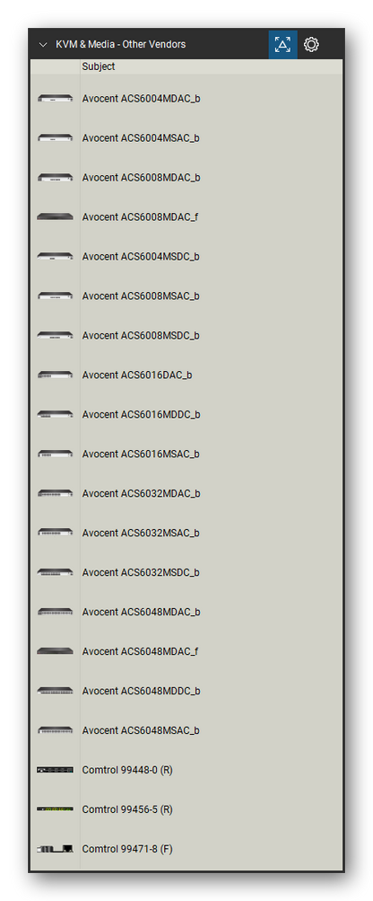 KVM, Console Servers & Media Converters tool set for Bluebeam Revu, Other Vendors set (tools 1-20 of 37) - 20 tools: Avocent ACS6004MDAC_b, Avocent ACS6004MSAC_b, Avocent ACS6008MDAC_b, Avocent ACS6008MDAC_f, Avocent ACS6004MSDC_b, Avocent ACS6008MSAC_b, Avocent ACS6008MSDC_b, Avocent ACS6016DAC_b, Avocent ACS6016MDDC_b, Avocent ACS6016MSAC_b and 10 more. Tool Chest in Detail view, one row per tool with its name.