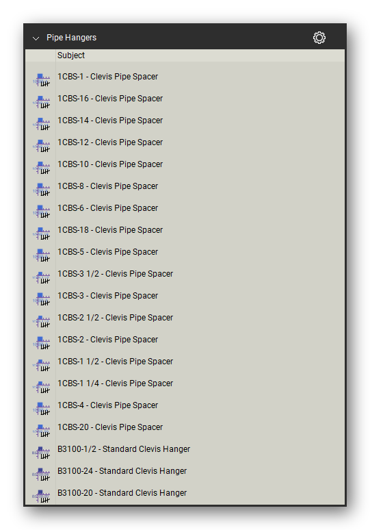 Count tools in the Pipe Hangers and Supports Takeoff & Estimating Bluebeam tool set (sheet 1 of 16)