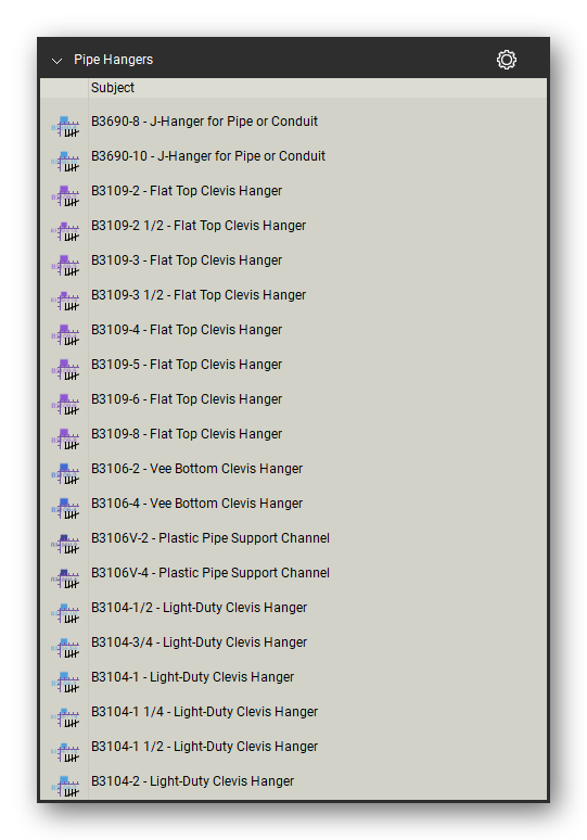 Count tools in the Pipe Hangers and Supports Takeoff & Estimating Bluebeam tool set (sheet 6 of 16)