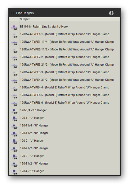 Count tools in the Pipe Hangers and Supports Takeoff & Estimating Bluebeam tool set (sheet 14 of 16)