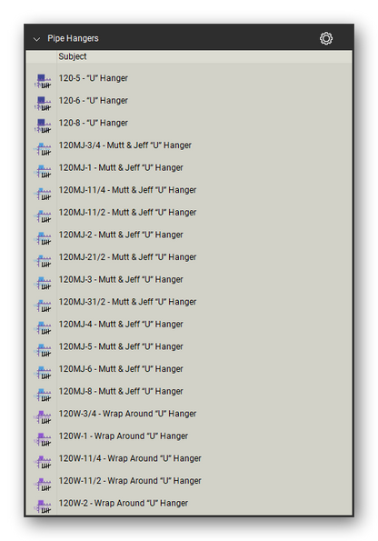 Count tools in the Pipe Hangers and Supports Takeoff & Estimating Bluebeam tool set (sheet 15 of 16)