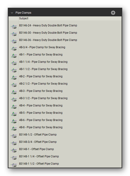Clamps count tools in the Pipe Hangers and Supports Takeoff & Estimating Bluebeam tool set (sheet 8 of 15)