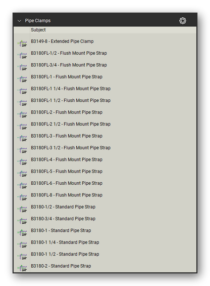Clamps count tools in the Pipe Hangers and Supports Takeoff & Estimating Bluebeam tool set (sheet 10 of 15)