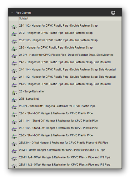 Clamps count tools in the Pipe Hangers and Supports Takeoff & Estimating Bluebeam tool set (sheet 13 of 15)