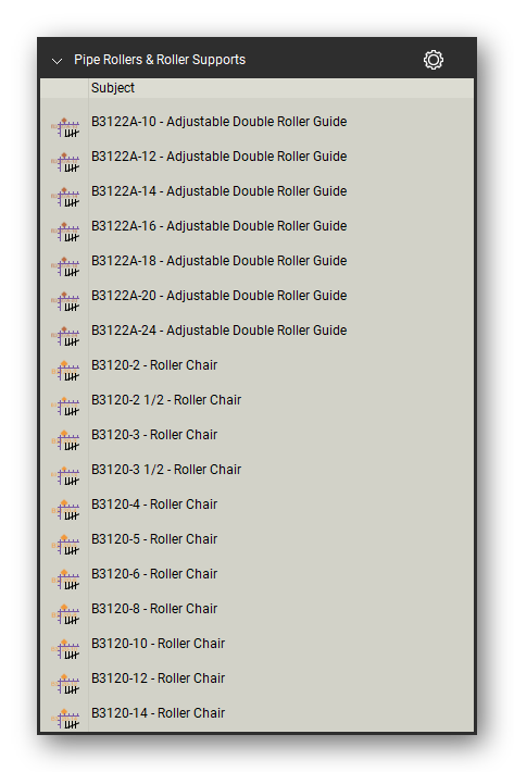 Rollers roller count tools in the Pipe Hangers and Supports Takeoff & Estimating Bluebeam tool set (sheet 4 of 8)
