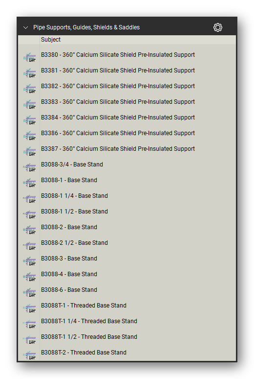 Guides shields count tools in the Pipe Hangers and Supports Takeoff & Estimating Bluebeam tool set (sheet 1 of 3)