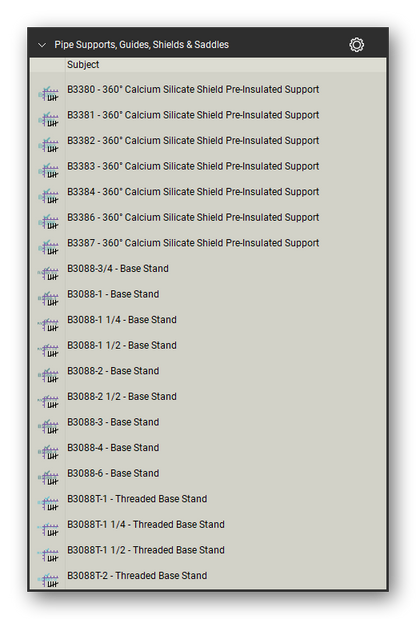 Guides shields count tools in the Pipe Hangers and Supports Takeoff & Estimating Bluebeam tool set (sheet 1 of 3)