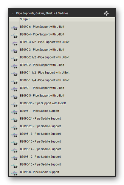 Pipe supports guides and shields count tools in a Bluebeam Revu tool set
