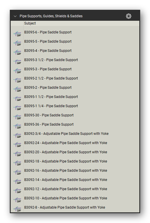 Pipe supports guides and shields count tools in a Bluebeam Revu tool set
