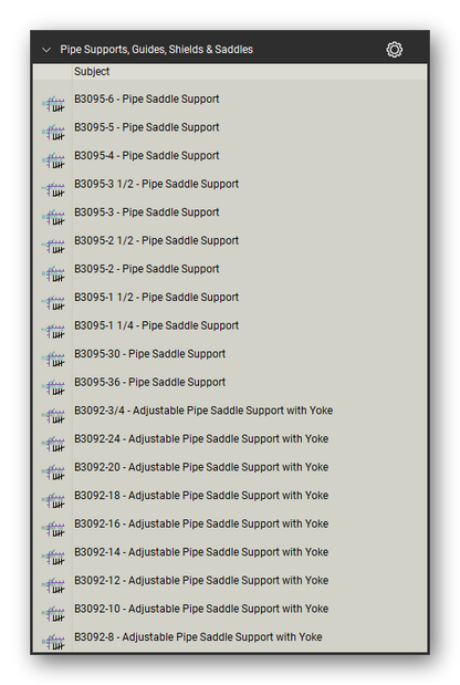 Pipe supports guides and shields count tools in a Bluebeam Revu tool set