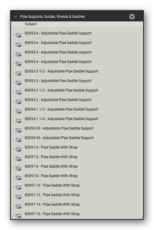 Pipe supports guides and shields count tools in a Bluebeam Revu tool set