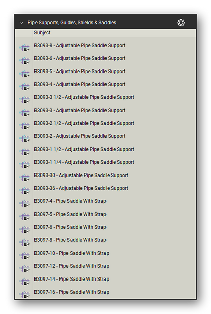 Pipe supports guides and shields count tools in a Bluebeam Revu tool set