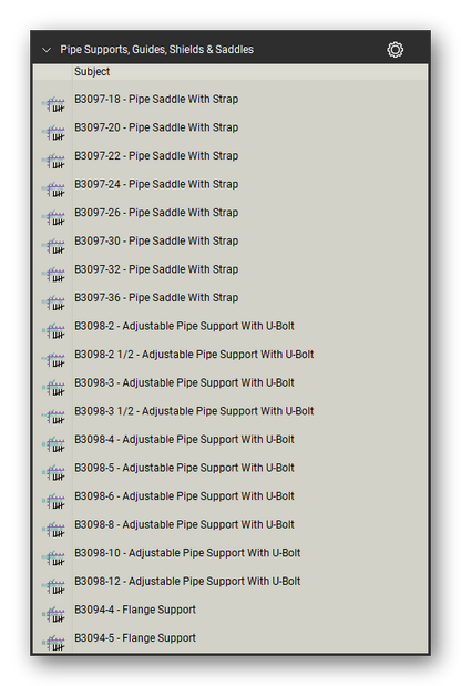 Pipe supports guides and shields count tools in a Bluebeam Revu tool set