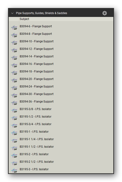 Pipe supports guides and shields count tools in a Bluebeam Revu tool set