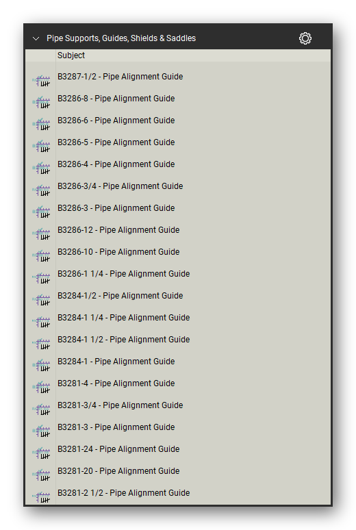 Pipe supports guides and shields count tools in a Bluebeam Revu tool set