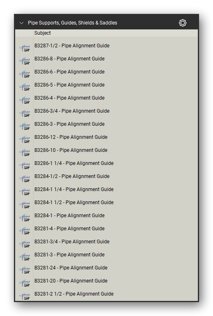 Pipe supports guides and shields count tools in a Bluebeam Revu tool set