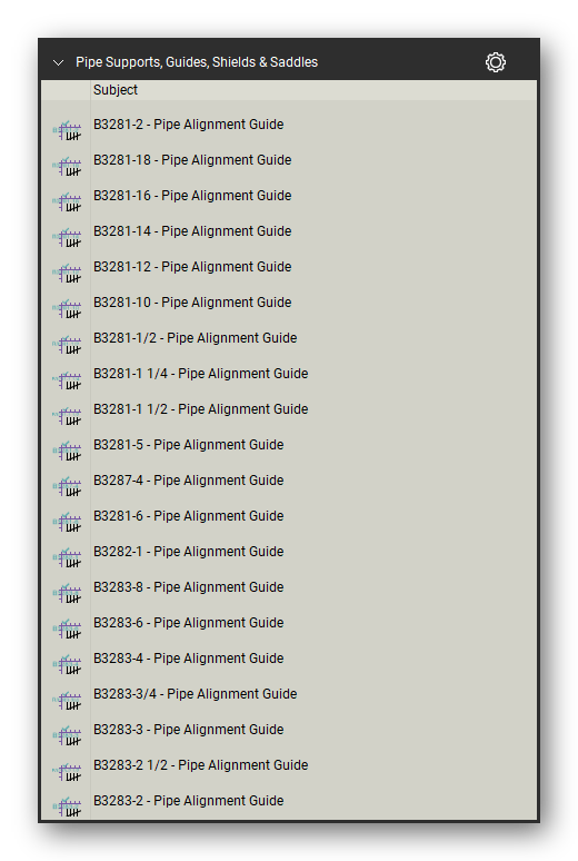 Pipe supports guides and shields count tools in a Bluebeam Revu tool set