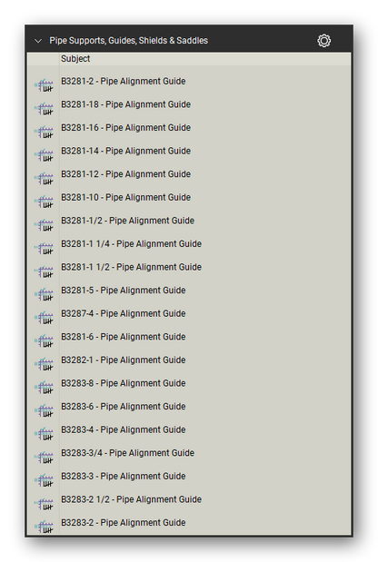 Pipe supports guides and shields count tools in a Bluebeam Revu tool set