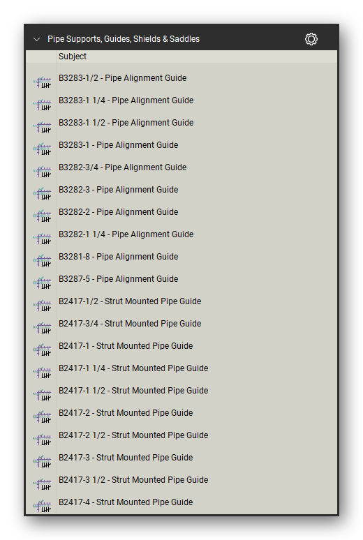 Pipe supports guides and shields count tools in a Bluebeam Revu tool set