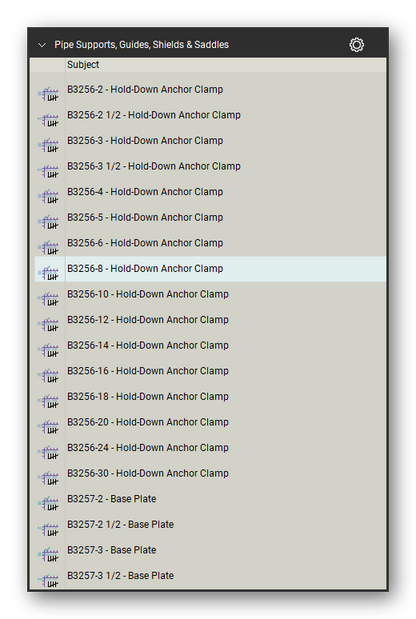 Pipe supports guides and shields count tools in a Bluebeam Revu tool set