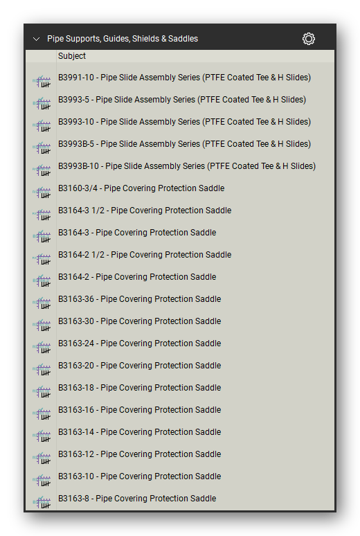Pipe supports guides and shields count tools in a Bluebeam Revu tool set