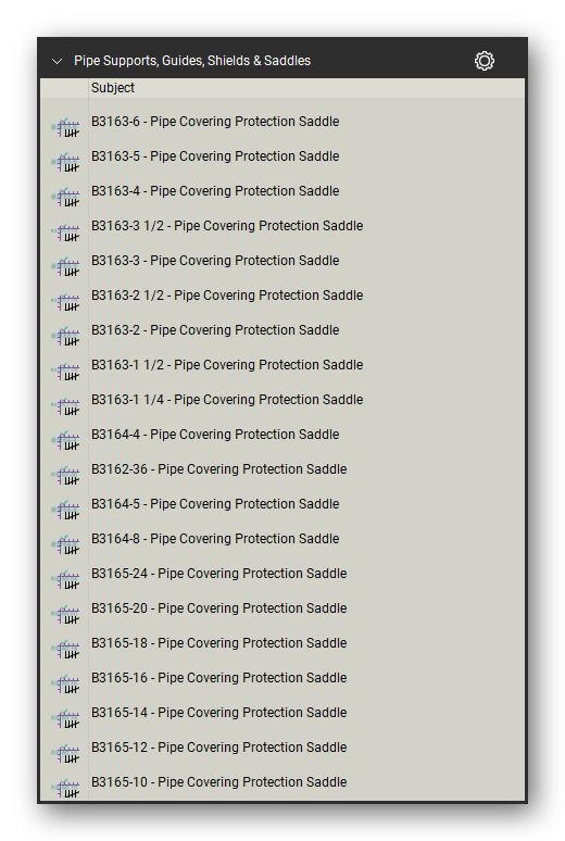 Pipe supports guides and shields count tools in a Bluebeam Revu tool set