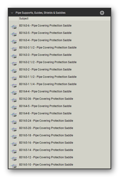 Pipe supports guides and shields count tools in a Bluebeam Revu tool set