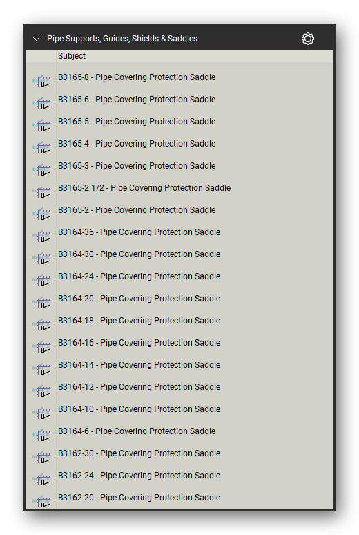 Pipe supports guides and shields count tools in a Bluebeam Revu tool set