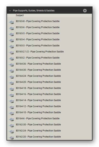 Pipe supports guides and shields count tools in a Bluebeam Revu tool set