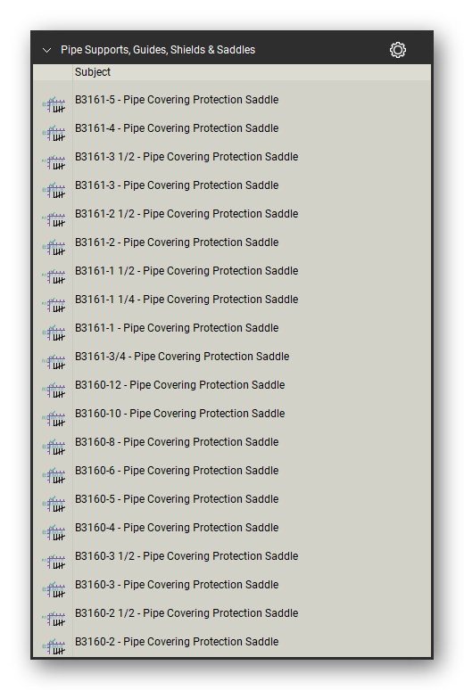 Pipe supports guides and shields count tools in a Bluebeam Revu tool set